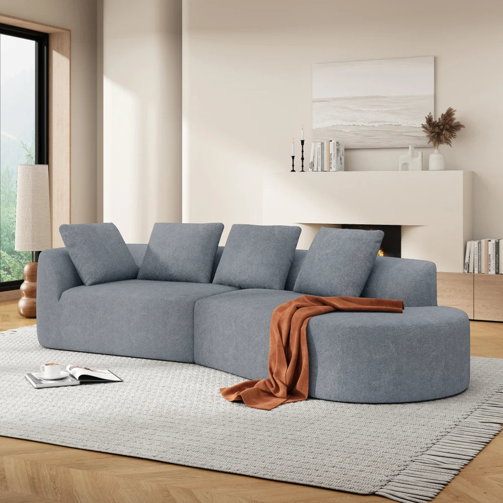 MLG Curved Sectional Sofa Modern LShaped 2 Piece Set
