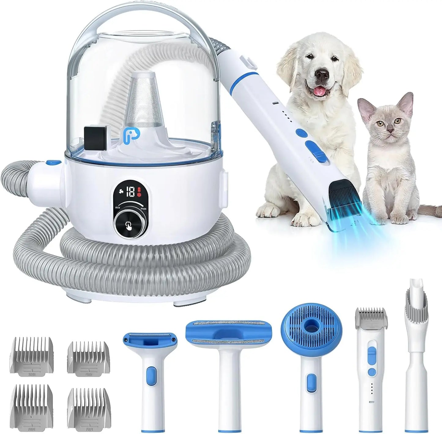Hign-concerned 5-In-1 Pet Grooming Vacuum Kit For Dogs Cats