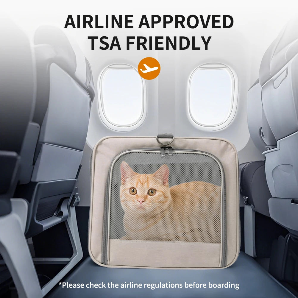 Cat Transport Carrier With Wheels And Safety Belts Travel