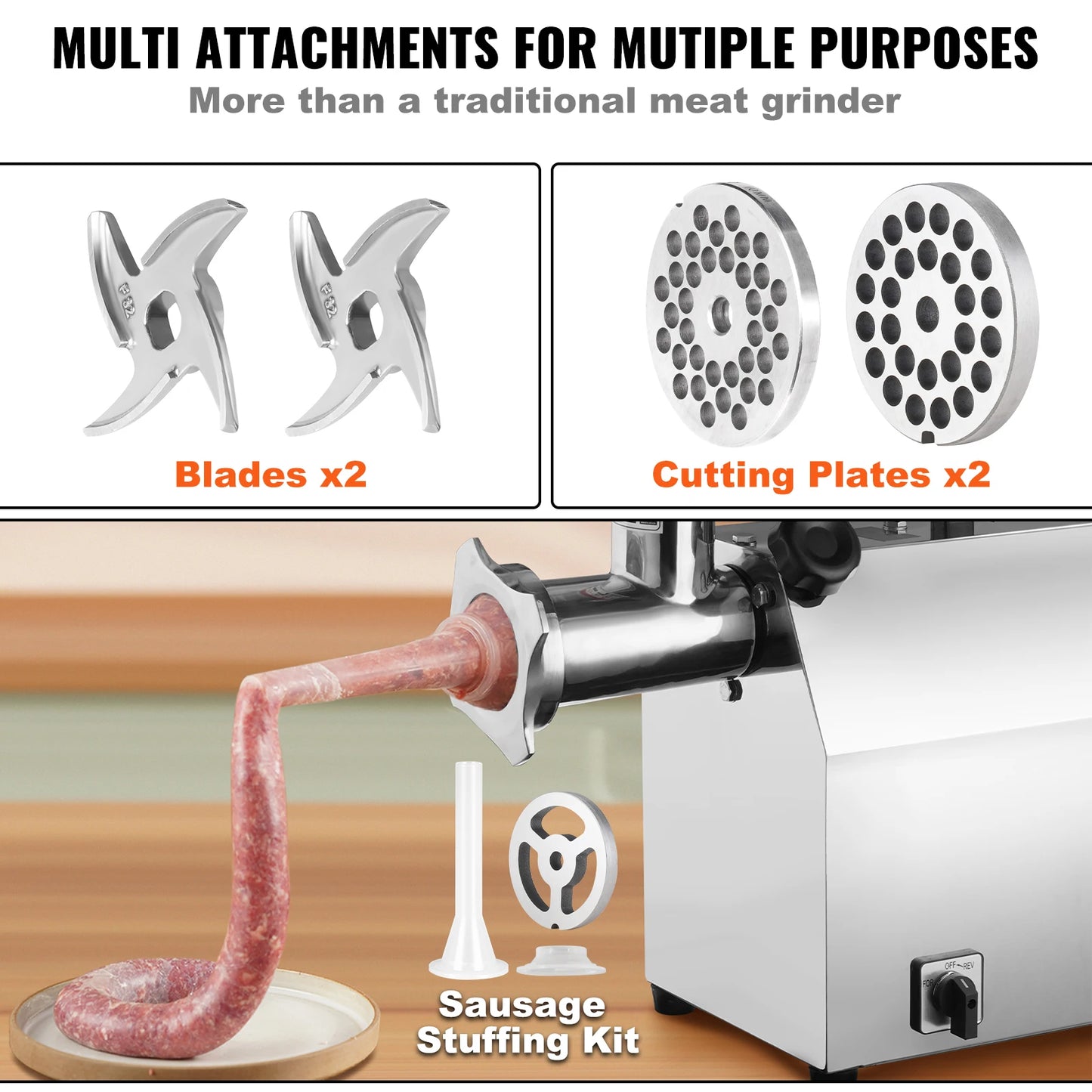 VEVOR Electric Meat Grinder Sausage Maker Filler Mincer