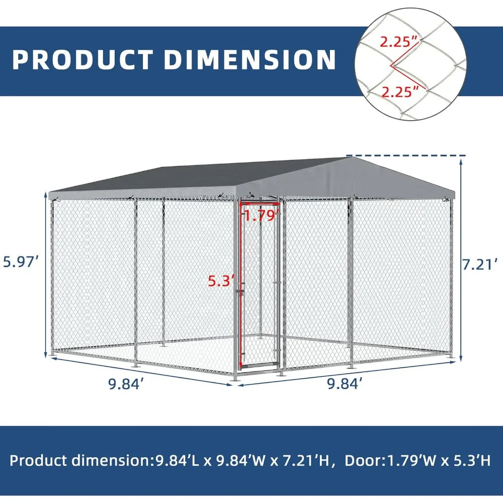 Everyday EssentialsOnline Heavy Duty Dog Kennel Galvanized