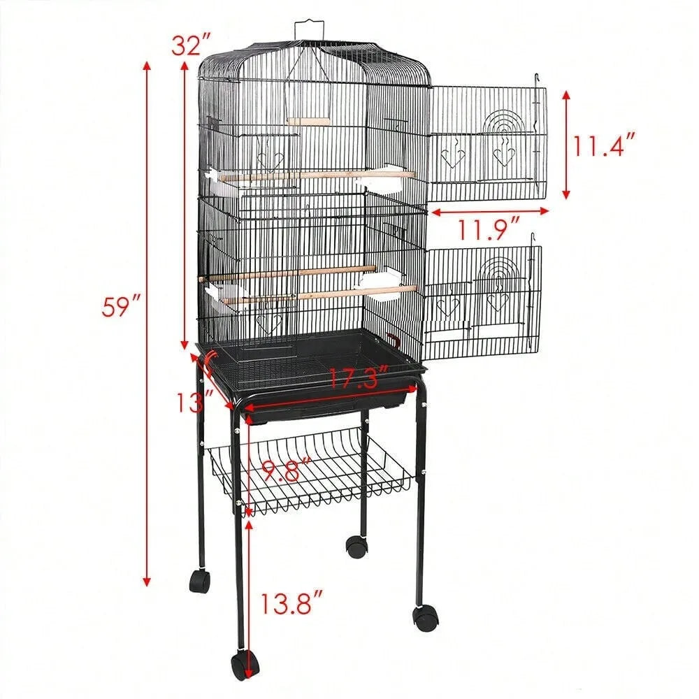 Everyday EssentialsOnline Rooling Bird Cage With Stand Tray
