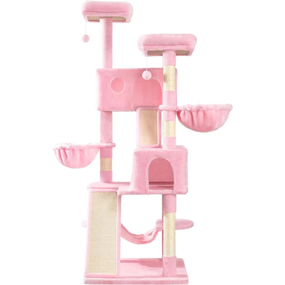 Indoor Cat Tree Tower With Scratching Posts And Condo House