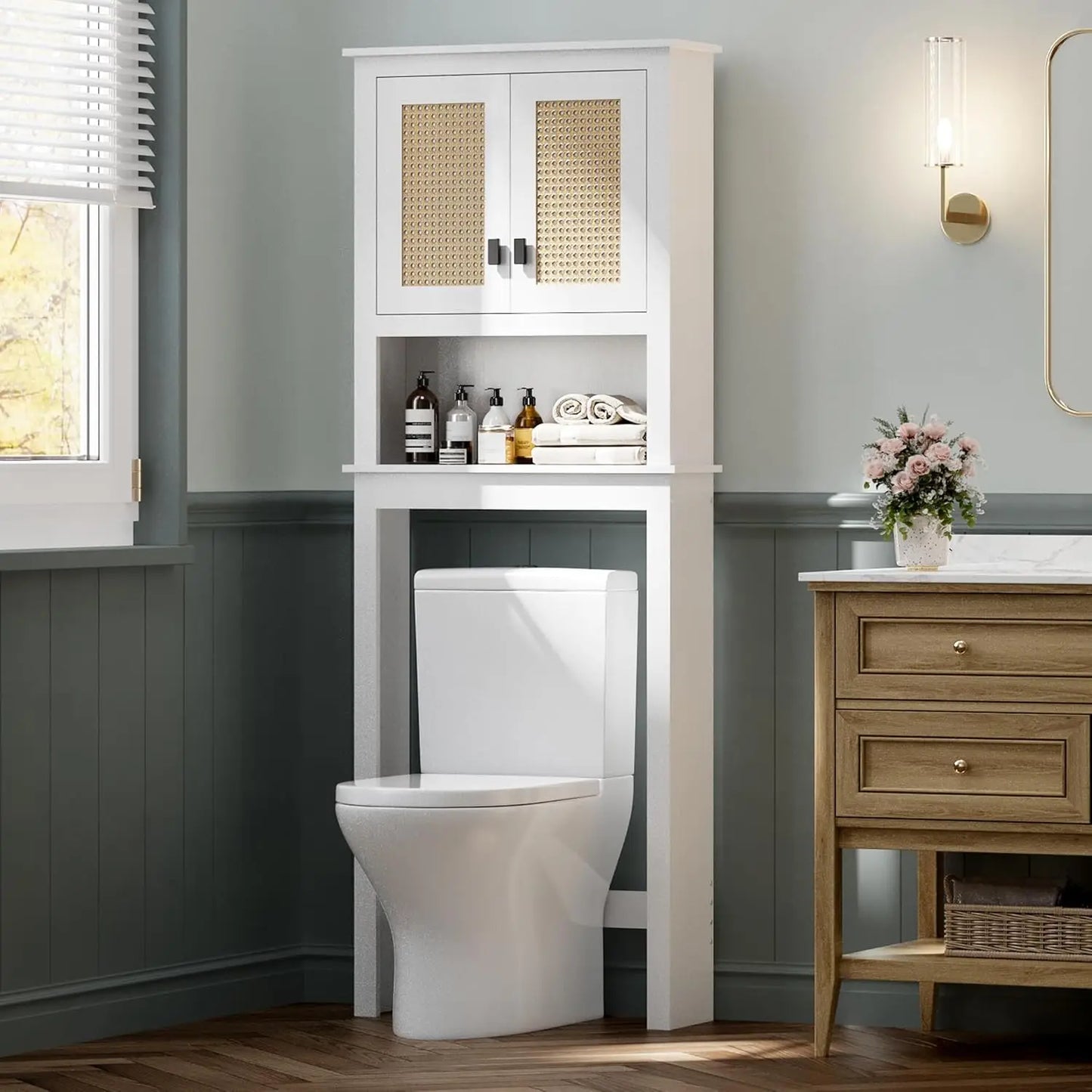 Everyday EssentialsOnline Over Toilet Cabinet With Rattan