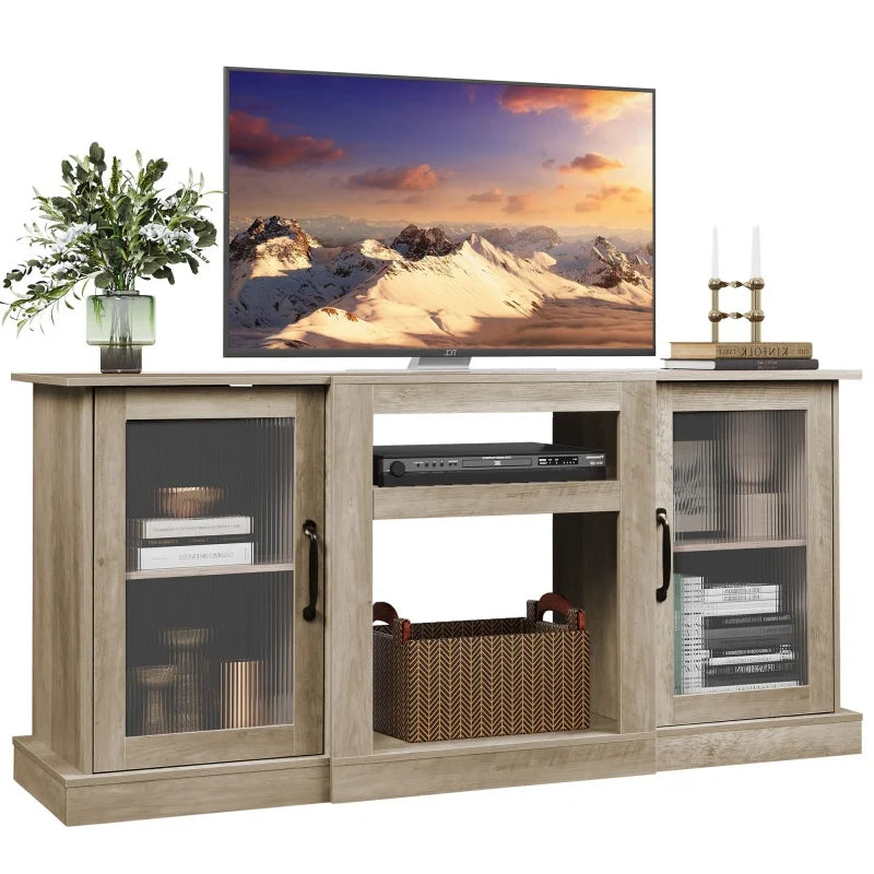 GALAXHERO TV Stand Console Cabinet With Storage Shelves