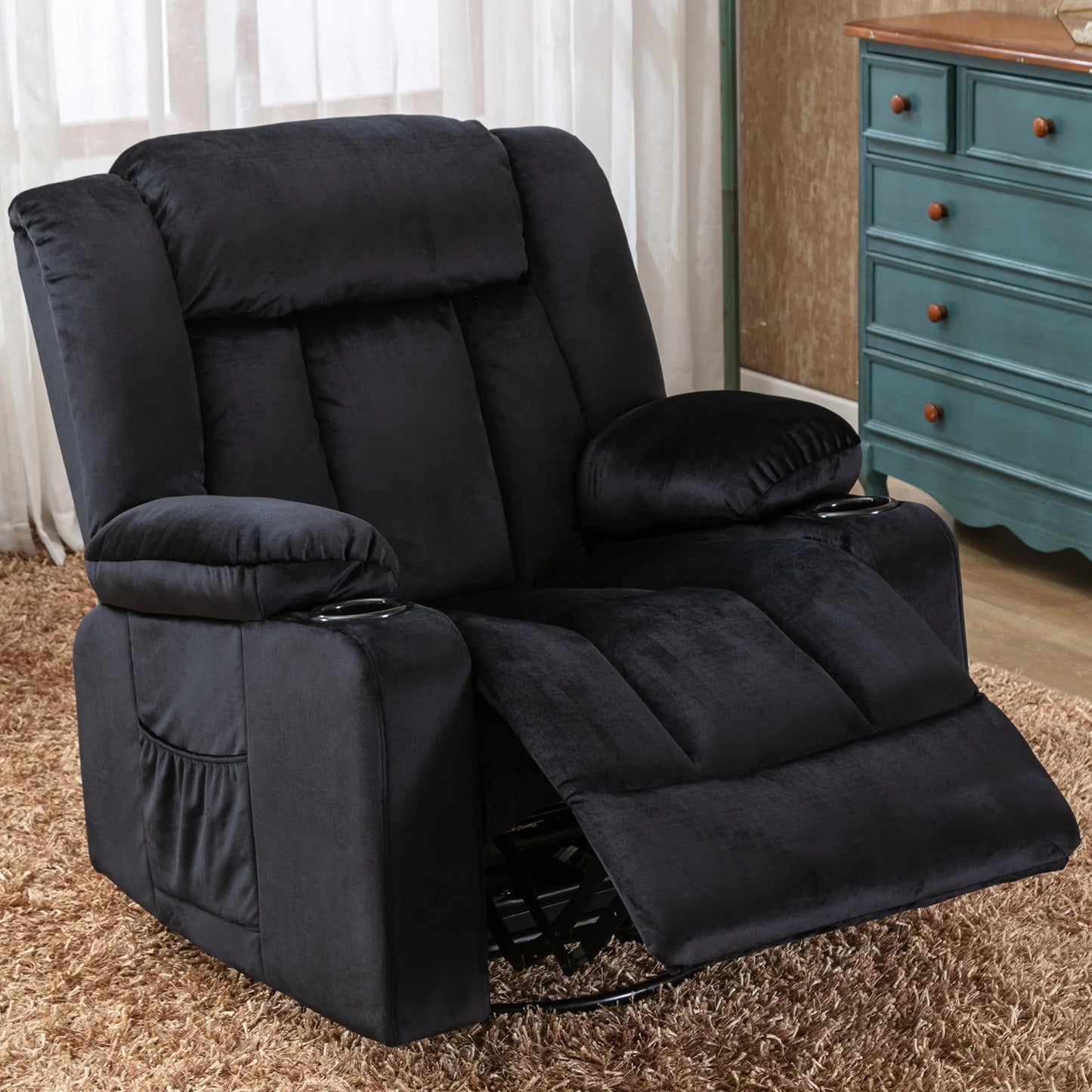 COMHOMA Recliner Rocker 360 Degree Swivel Chair Sofa