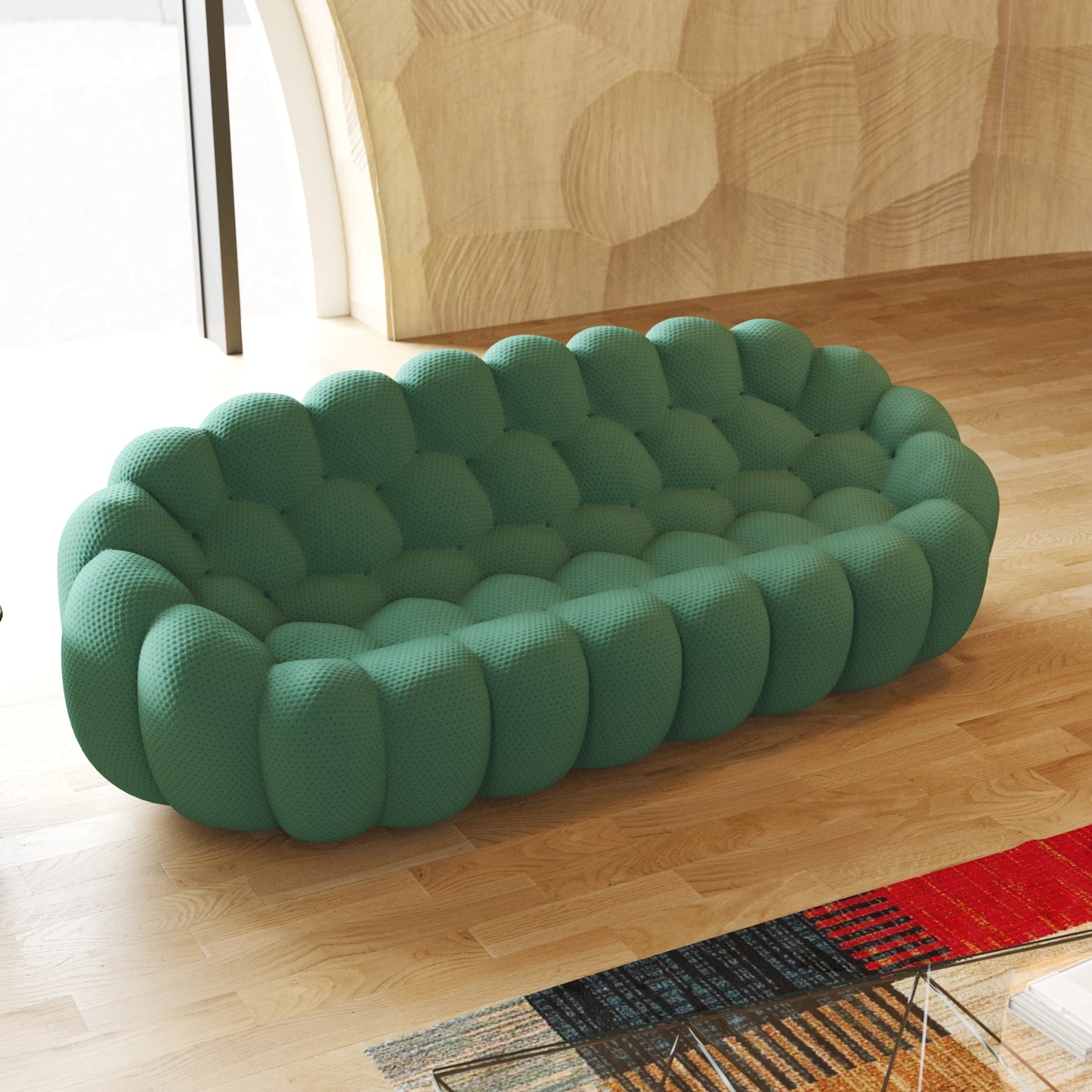 Everyday EssentialsOnline Curved Couch 3D Honeycomb Sofa