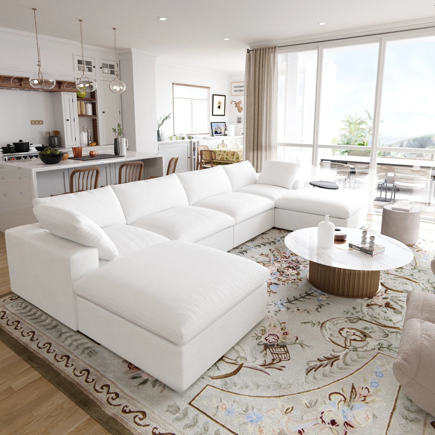 Sdorens Modular Convertible Cloud Couch U Shaped Sofa