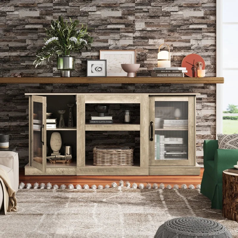 GALAXHERO TV Stand Console Cabinet With Storage Shelves