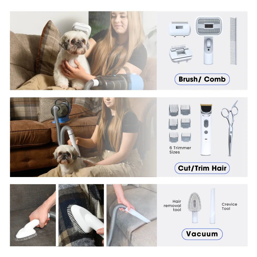 Carolina Pets Grooming Kit for Dogs and Cats With Vacuum
