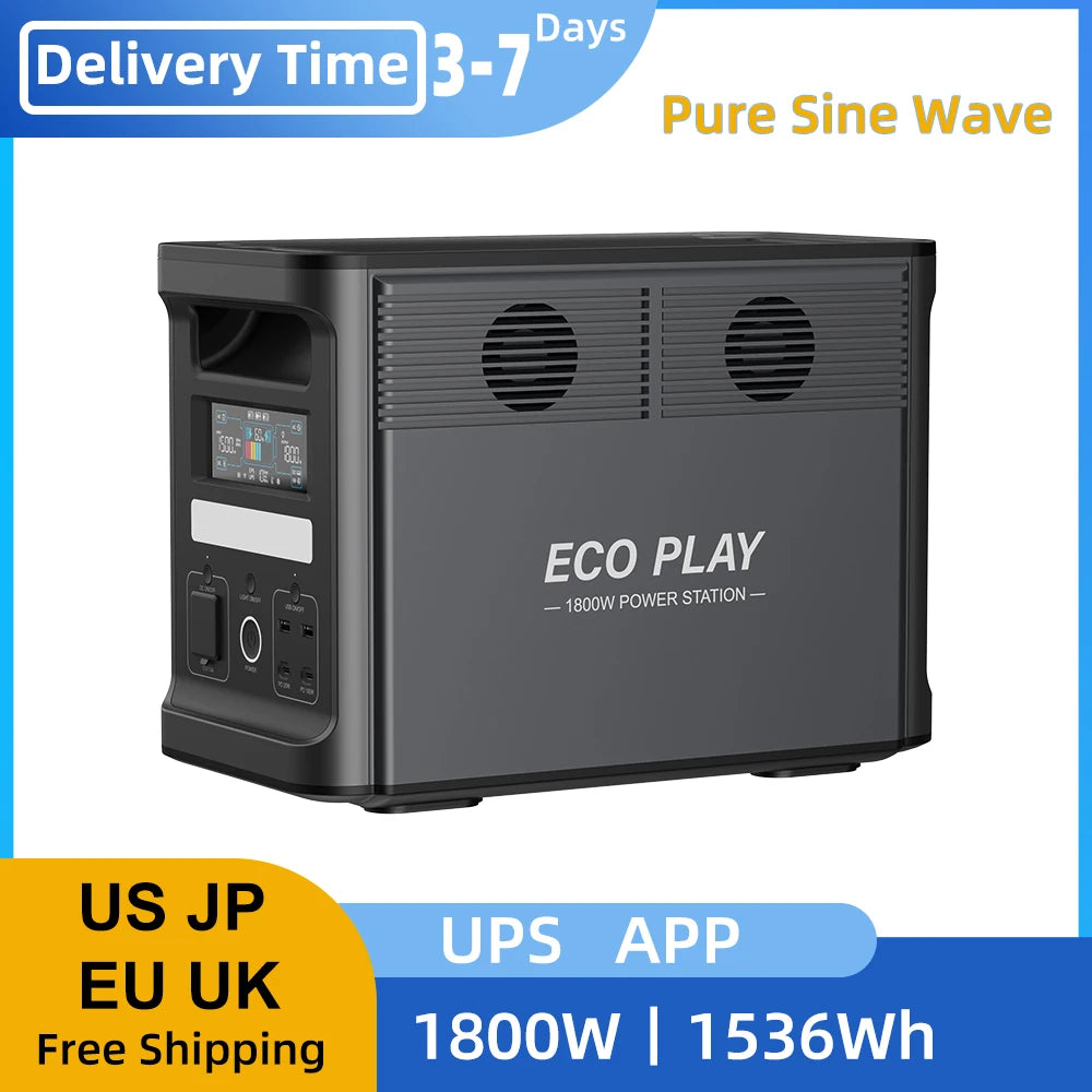 Eco Play EP1800 Portable Power Station 1536Wh LiFePO4