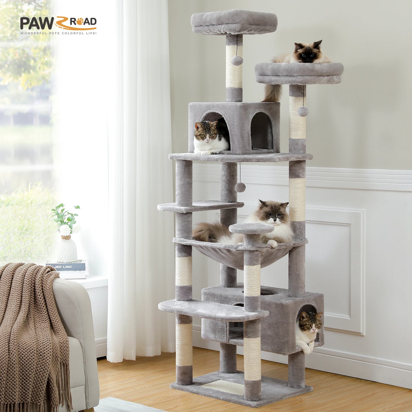 PAWZ Road Cat Tower With Sisal Scratching Posts Indoor
