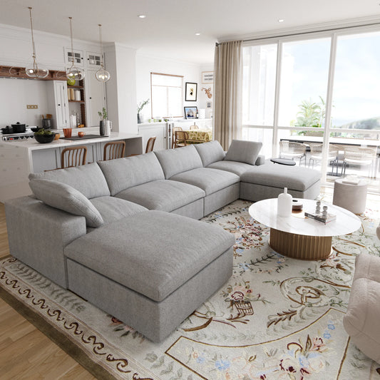 Sdorens Modular Convertible Cloud Couch U Shaped Sofa