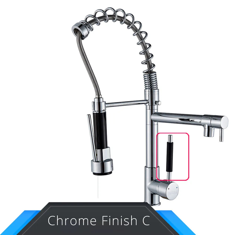 Rozin Pull Down Kitchen Faucet Mount Hot Cold Water Mixer