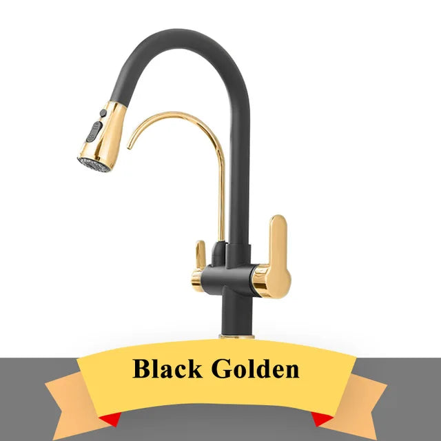 Wanmivezlo Brass Kitchen Faucet Purify Water Dual Handle