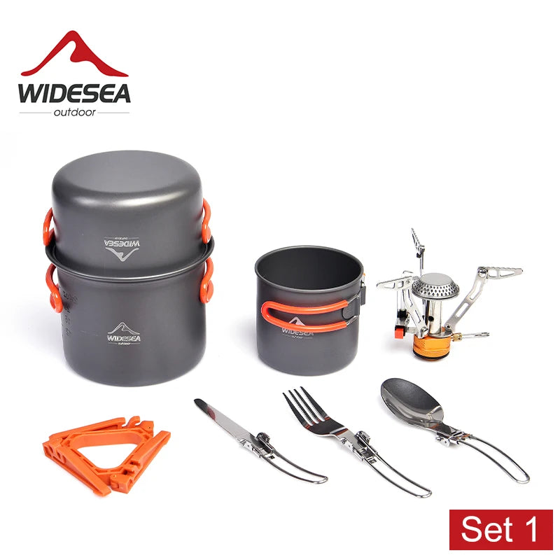 Widesea Camping Cookware Set Portable Pot and Cup Kit