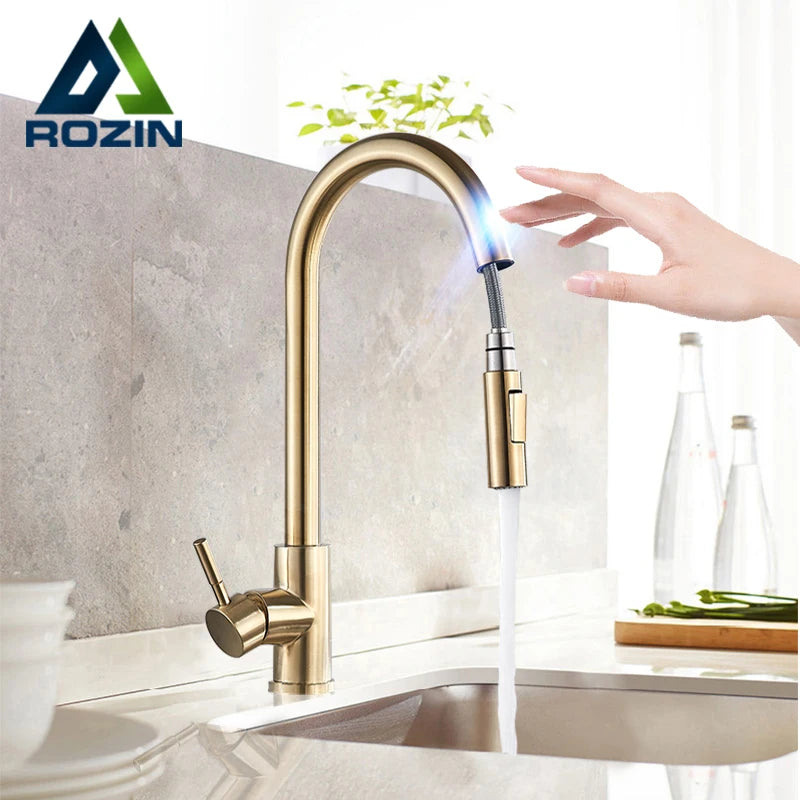 Rozin Smart Touch Kitchen Faucet With Pull Out Sensor