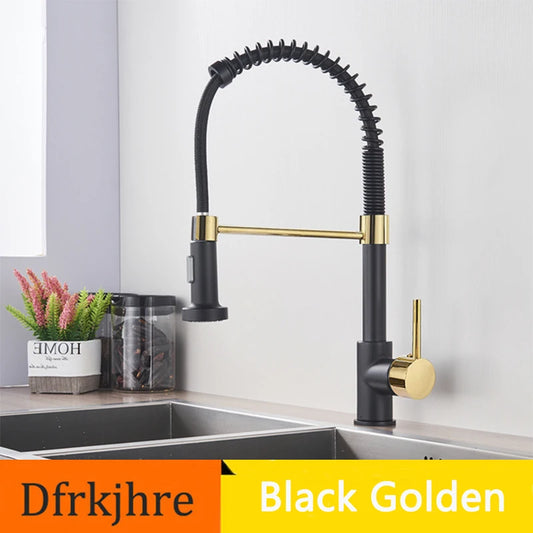 Dfrkjhre Kitchen Faucet Pull Out Deck Mounted Mixer Tap