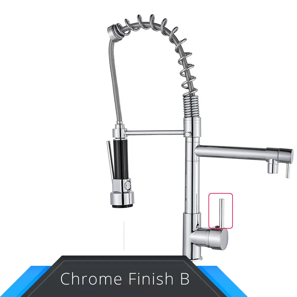 Rozin Pull Down Kitchen Faucet Mount Hot Cold Water Mixer
