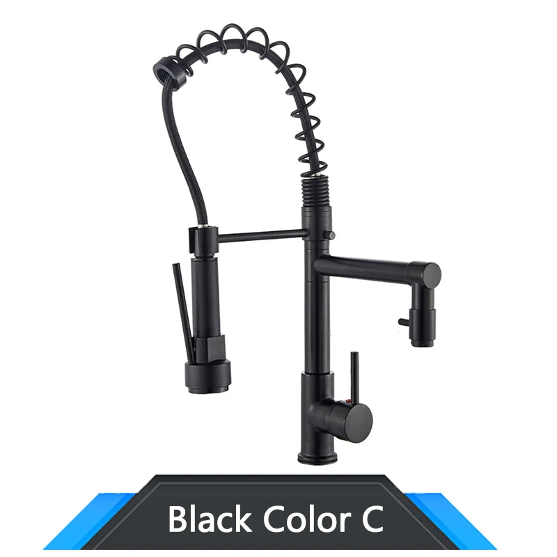 Rozin Pull Down Kitchen Faucet Mount Hot Cold Water Mixer