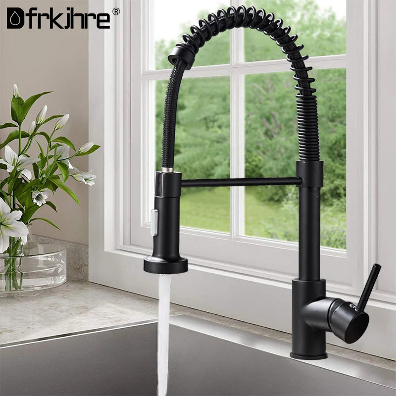 Dfrkjhre Kitchen Faucet Pull Out Deck Mounted Mixer Tap
