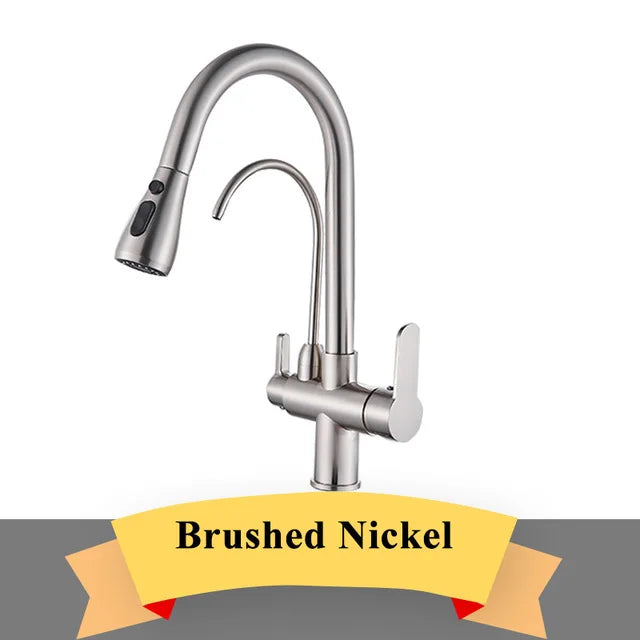 Wanmivezlo Brass Kitchen Faucet Purify Water Dual Handle