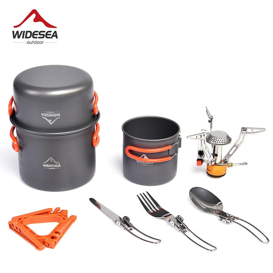 Widesea Camping Cookware Set Portable Pot and Cup Kit