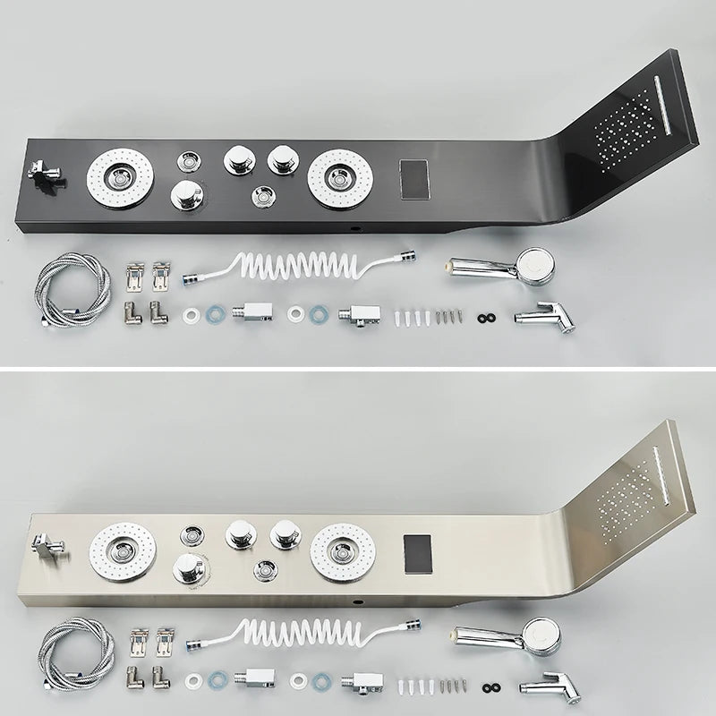 Rozin LED Shower Panel System Waterfall Rain Spa Massage