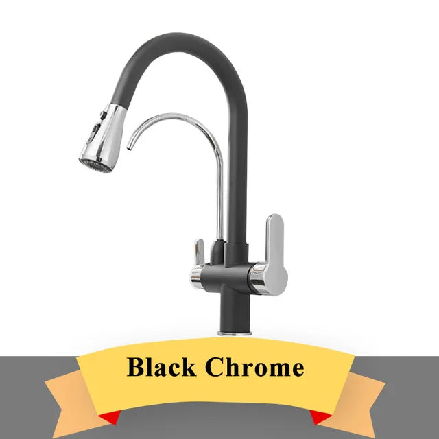 Wanmivezlo Brass Kitchen Faucet Purify Water Dual Handle
