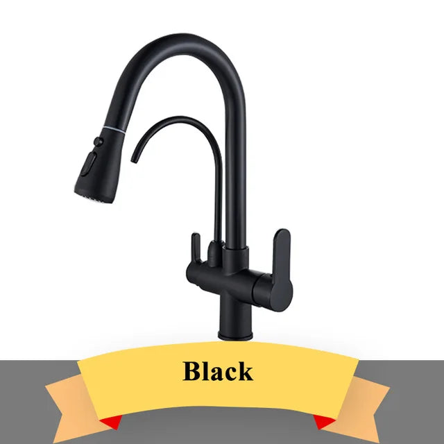 Wanmivezlo Brass Kitchen Faucet Purify Water Dual Handle