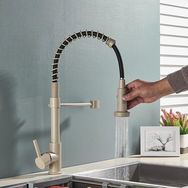 Dfrkjhre Kitchen Faucet Pull Out Deck Mounted Mixer Tap