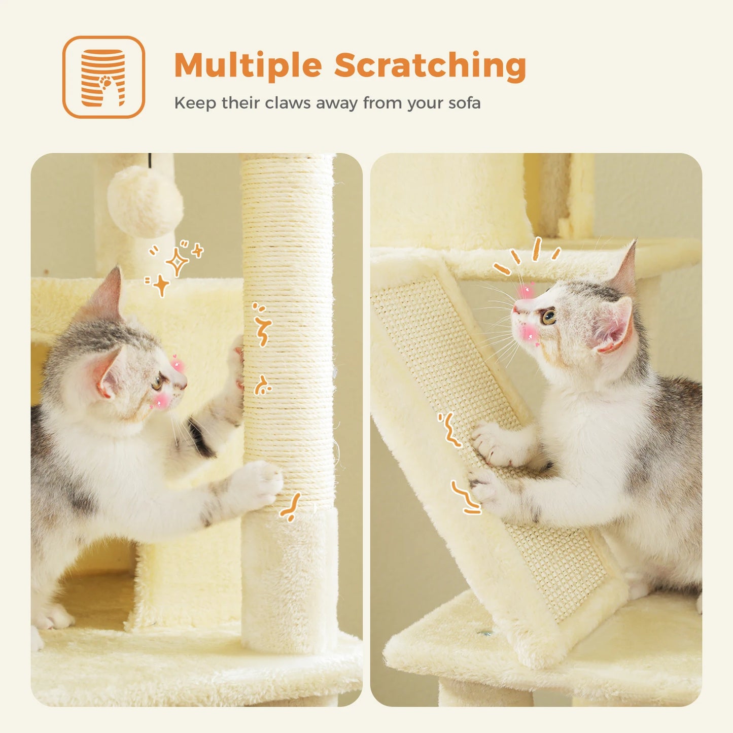 Speedy Pet Cat Tree Tower With Scratching Post Perch