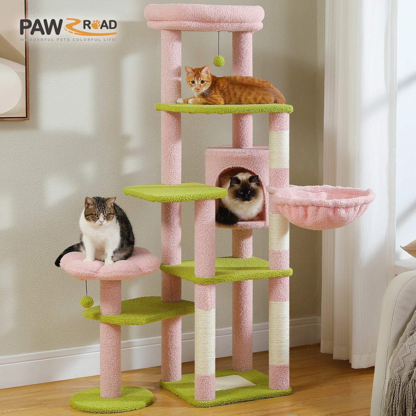Speedy Pet Tall Cat Tree for Large Cats Cactus Tower