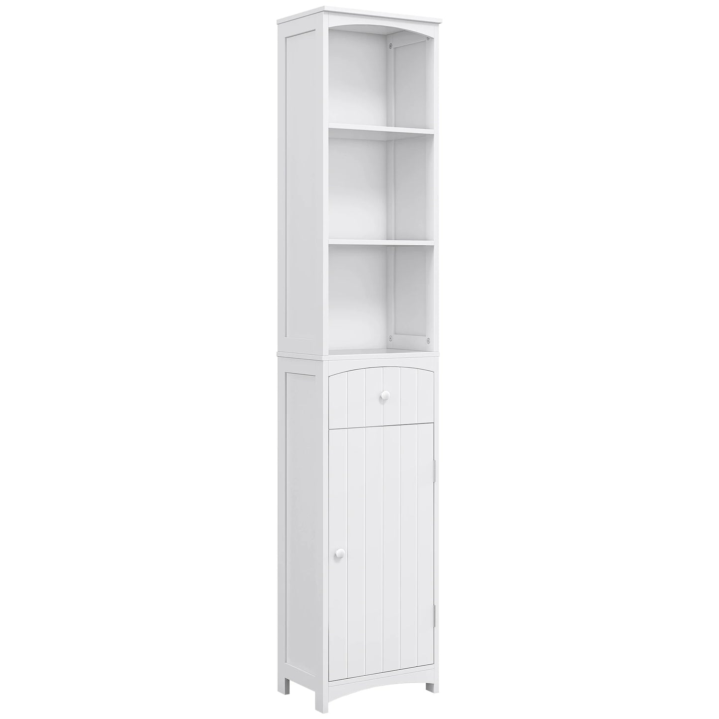 HOMCOM Tall Linen Tower Bathroom Storage Cabinet Unit