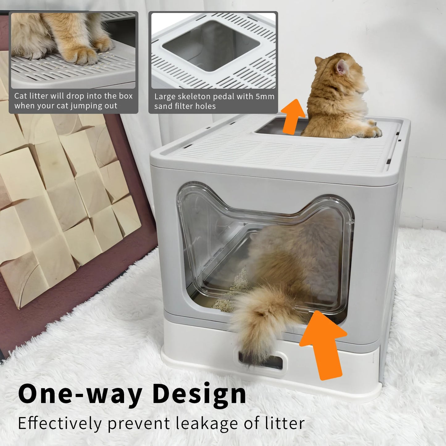 Bingopaw Stainless Steel Cat Litter Box With Lid Kittens