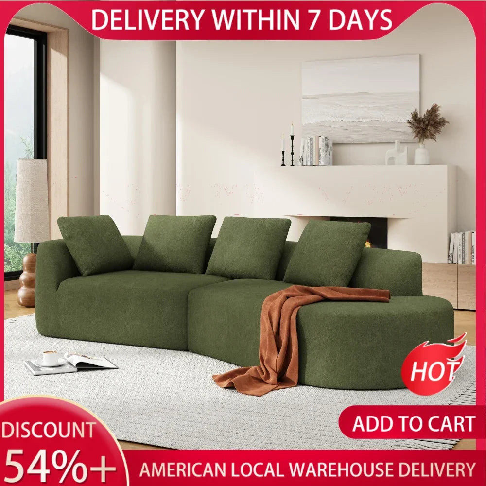 MLG Curved Sectional Sofa Modern LShaped 2 Piece Set