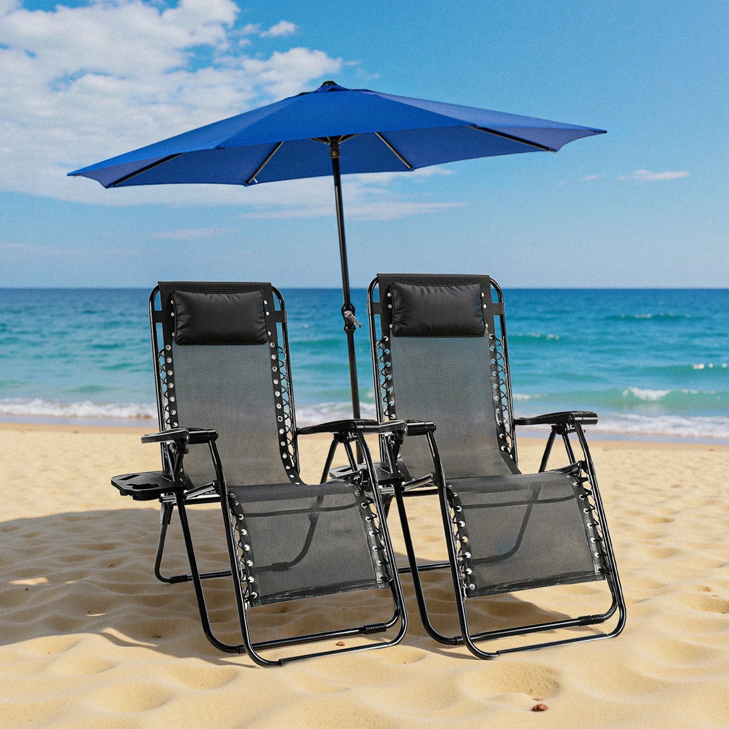 JHK Zero Gravity Portable Recliner Set Of 2 Patio Chairs