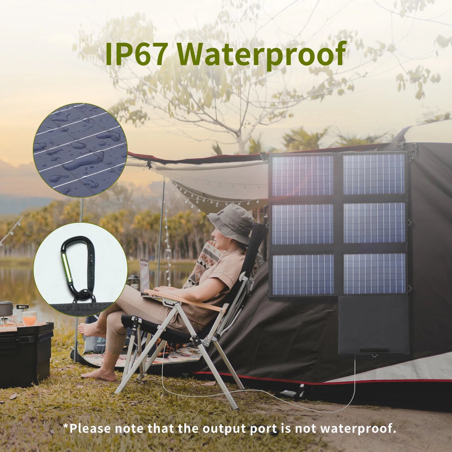 ALLPOWERS 60W Foldable Solar Panel With USB C USB A