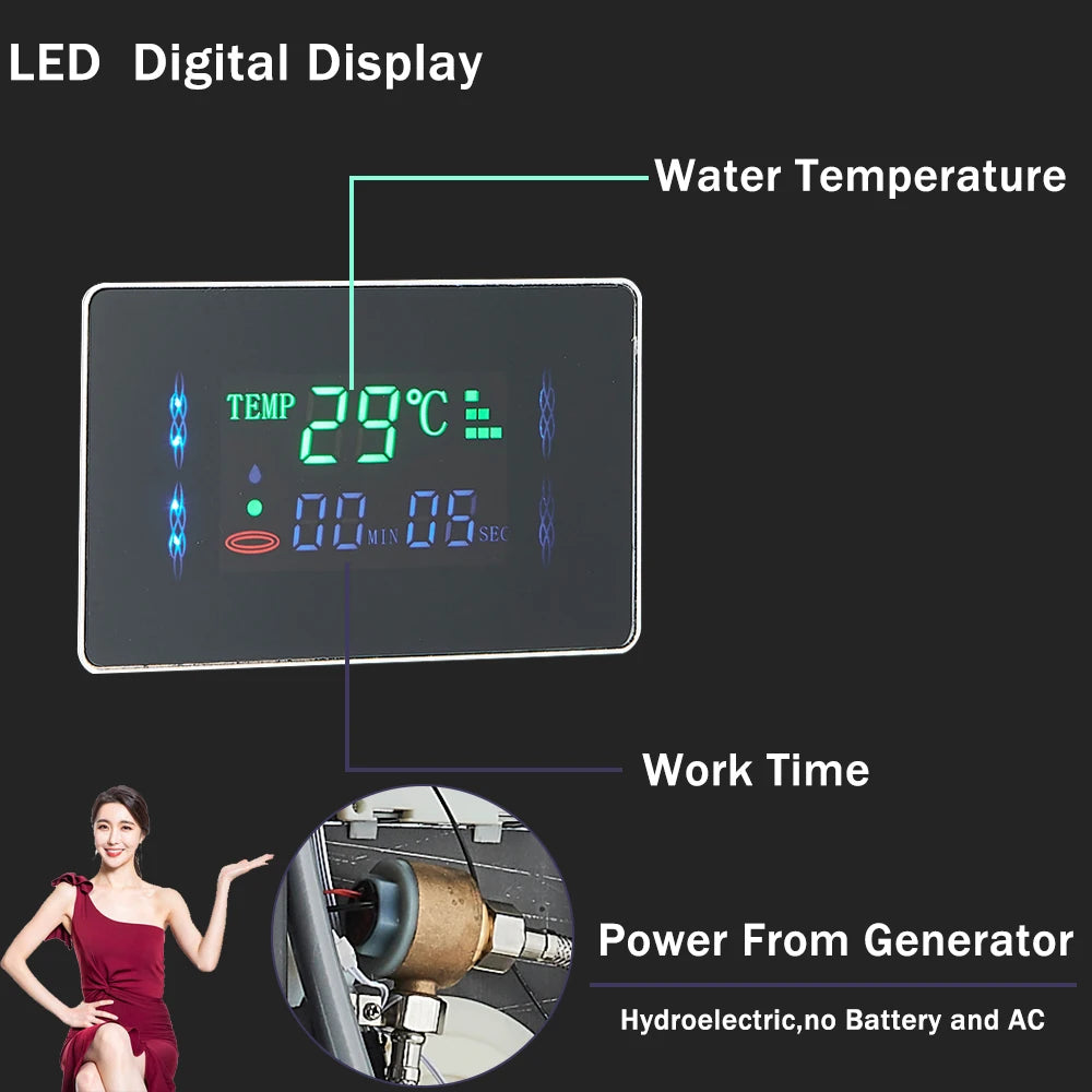 Rozin LED Shower Panel 6 Modes Digital LCD Display