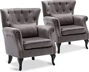 Accent Reading Arm Chairs Set Of 2 Midcentury Modern Chairs