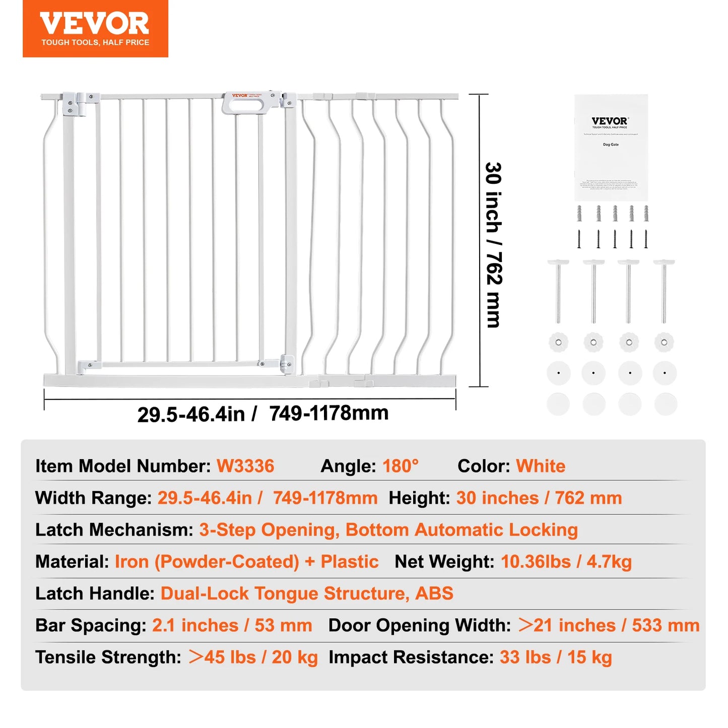 SucceBuy Baby Gate Walk Thru Pressure Mount For Doorways