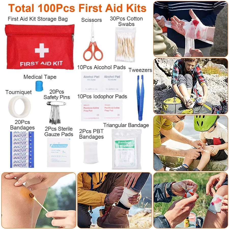 125Pcs Survival Kit Emergency Gear For Camping Hiking