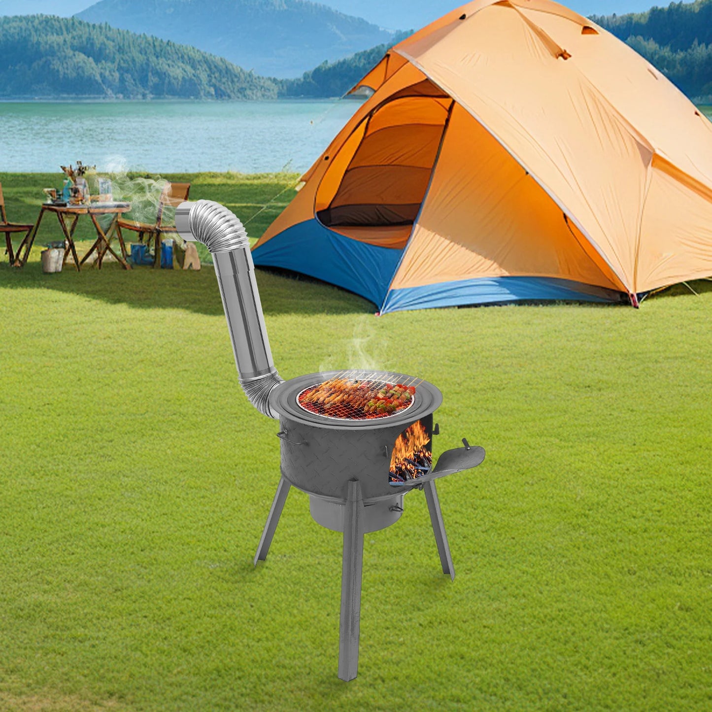 Portable Wood Burning Stove For Camping Outdoor Use