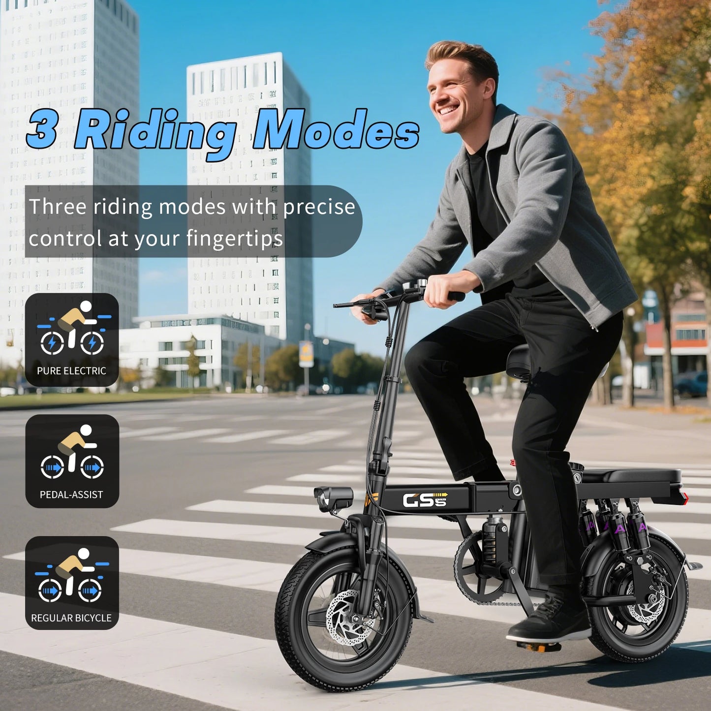 Everyday EssentialsOnline Folding Electric Bike 750W Battery