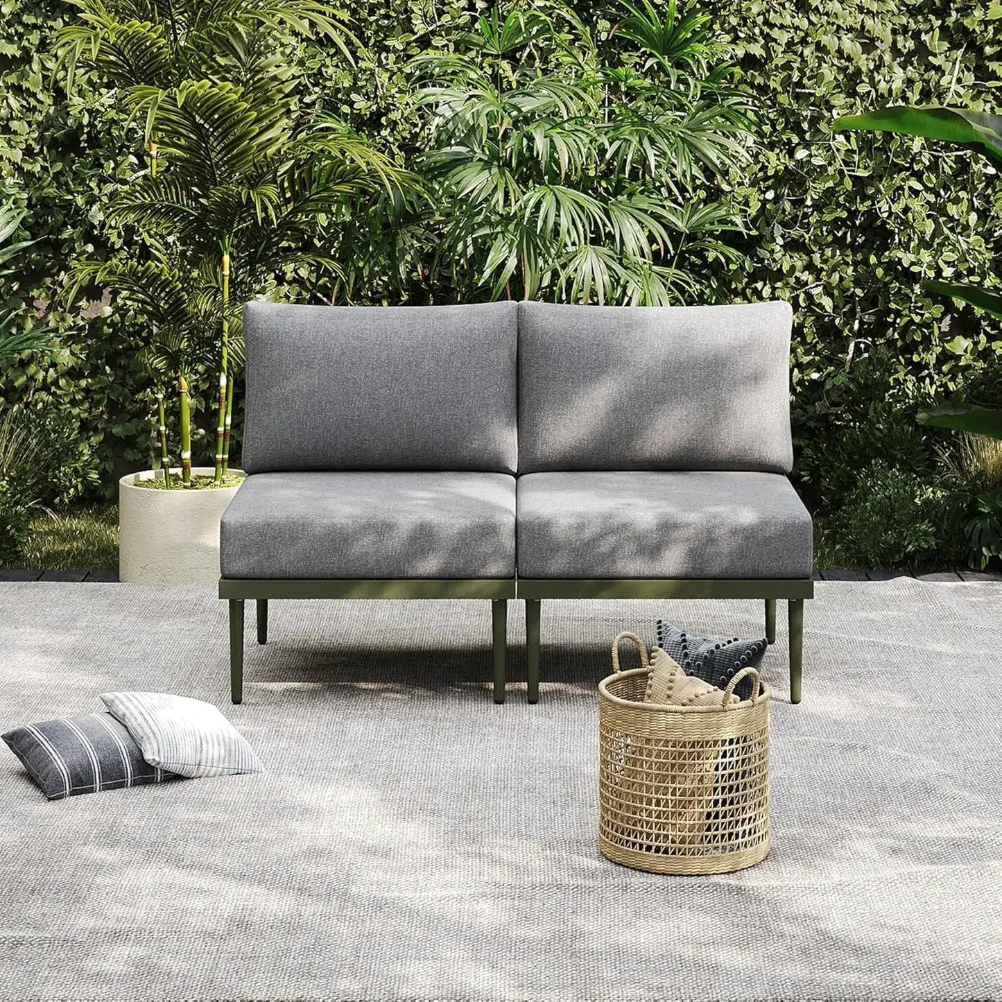 General 7 Piece Metal Patio Furniture Set with Cushions