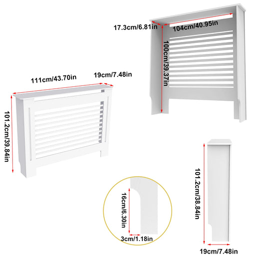 Wisfor Wood Radiator Cover Cabinet Modern Slat Heater Shelf