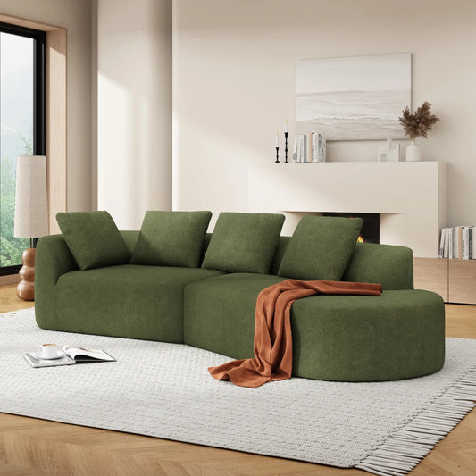 MLG Curved Sectional Sofa Modern LShaped 2 Piece Set