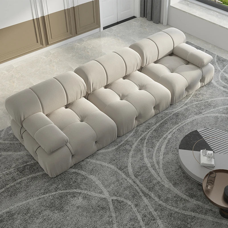 Sdorens Minimalist Modular Sectional Sofa Velvet Three Seats