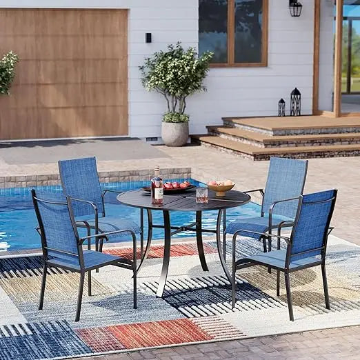 Blackwicker Rattan All Weather Patio Dining Set 5 7 9