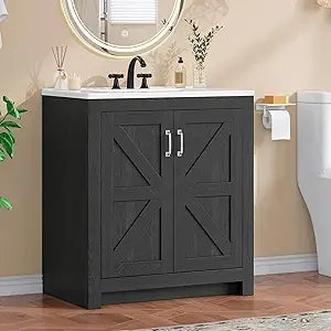 Ticify Farmhouse Vanity With Sink Freestanding Cabinet